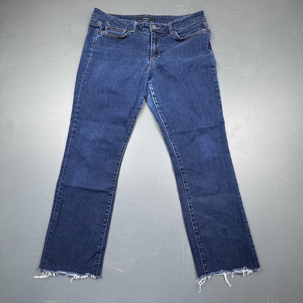 Joe's Jeans Skinny Visionnaire Women's 31 Blue Dark Wash Distressed Hem Denim